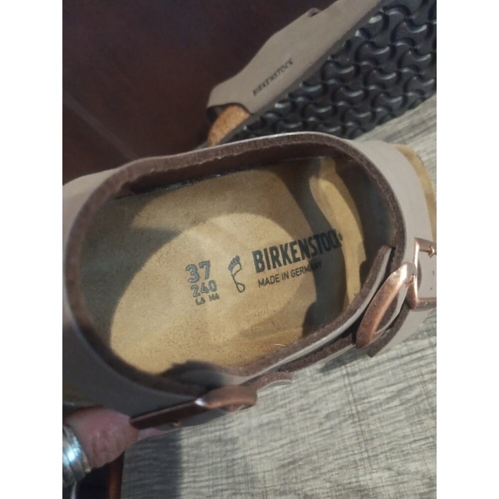Birkenstock Milano Big Buckle Unisex Sandals 37 Suede Brown Ankle Strap New - Picture 8 of 11